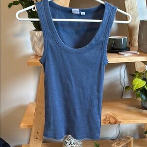 GAP Blue Ribbed Fitted Tank Top